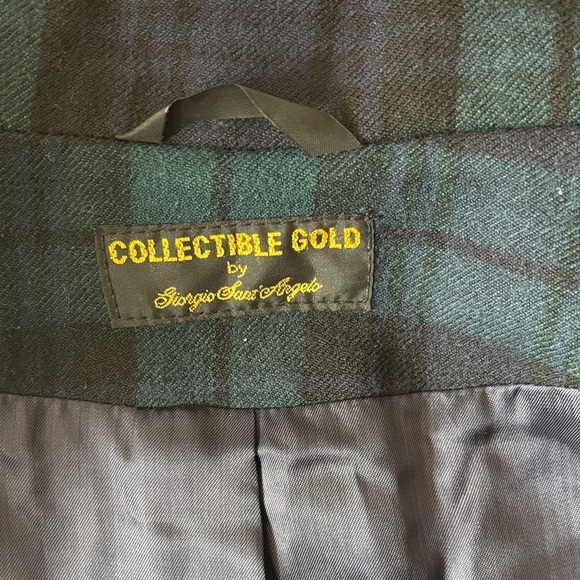 Vintage Collectible Gold by Giorgio Sant' Angelo Plaid Wool Blazer Plus Size 3XL - Picture 4 of 5